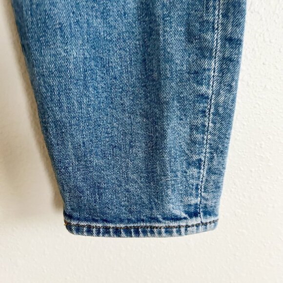 7 For All Mankind Jeans High Waisted Tapered Leg Light Wash Denim - Picture 5 of 11